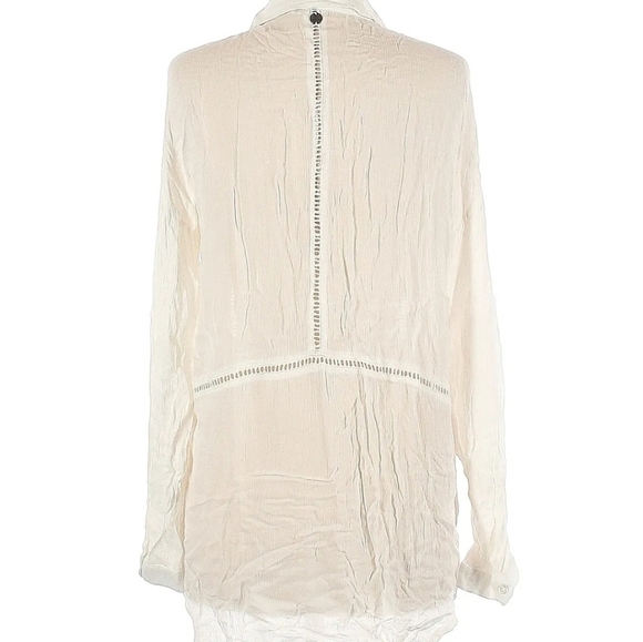 RIP CURL Women White Long Sleeve Button-Down Shirt S - Picture 2 of 10
